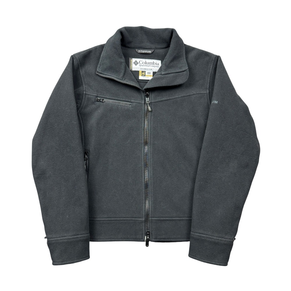 Columbia Titanium Fleece Jacket Womens Medium Charcoal Grey Full Zip Outdoors